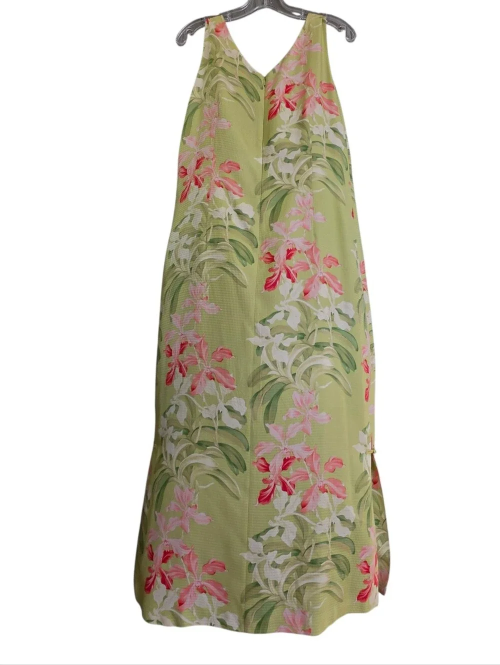 Nwot Tommy Bahama Sleeveless Lime Green Pink Orchid Tropical Resortwear Maxi